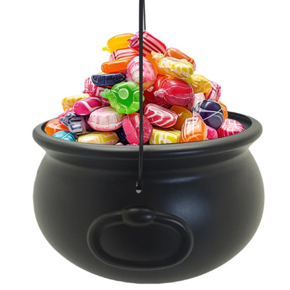 Black Cauldron Kettle Bucket Witches Sweets Candy Bowl for Halloween