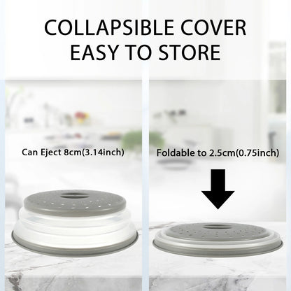 Foldable Microwave Splatter Cover Collapsible with Handle