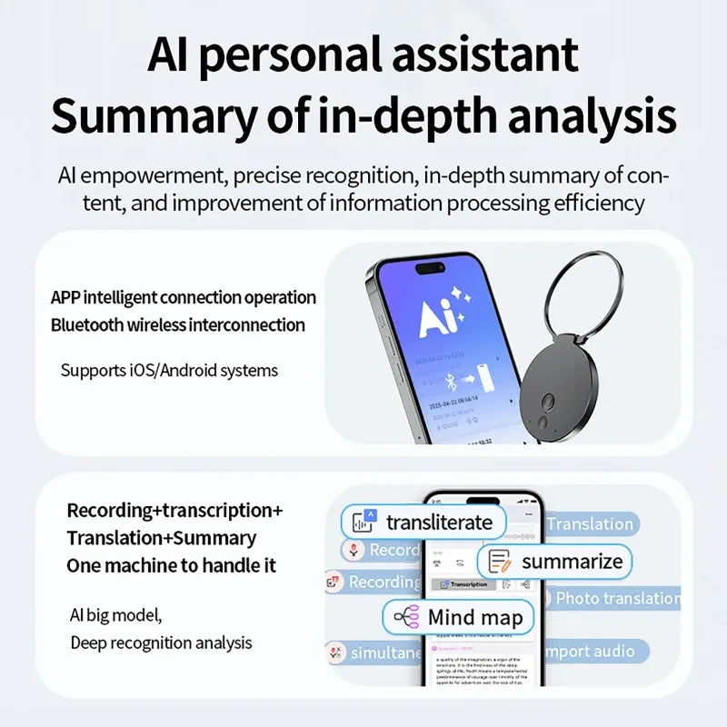 AI ChatGPT Voice Recorder 8-128GB Recording Device