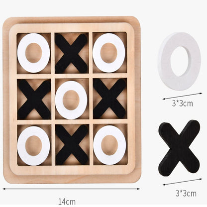 Montessori Chess Play Wooden Jigsaw Toy Game Interaction