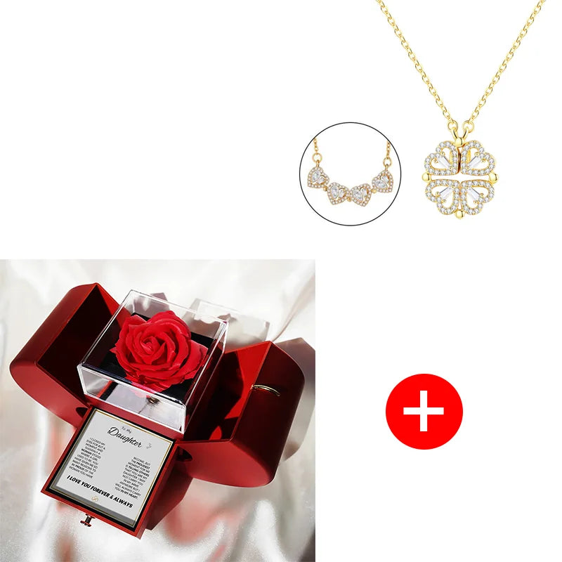 New To My Daughter Four Leaf Clover Necklace