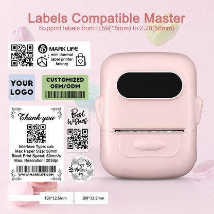 Thermal Label Printer P50 Portable Bluetooth Wireless