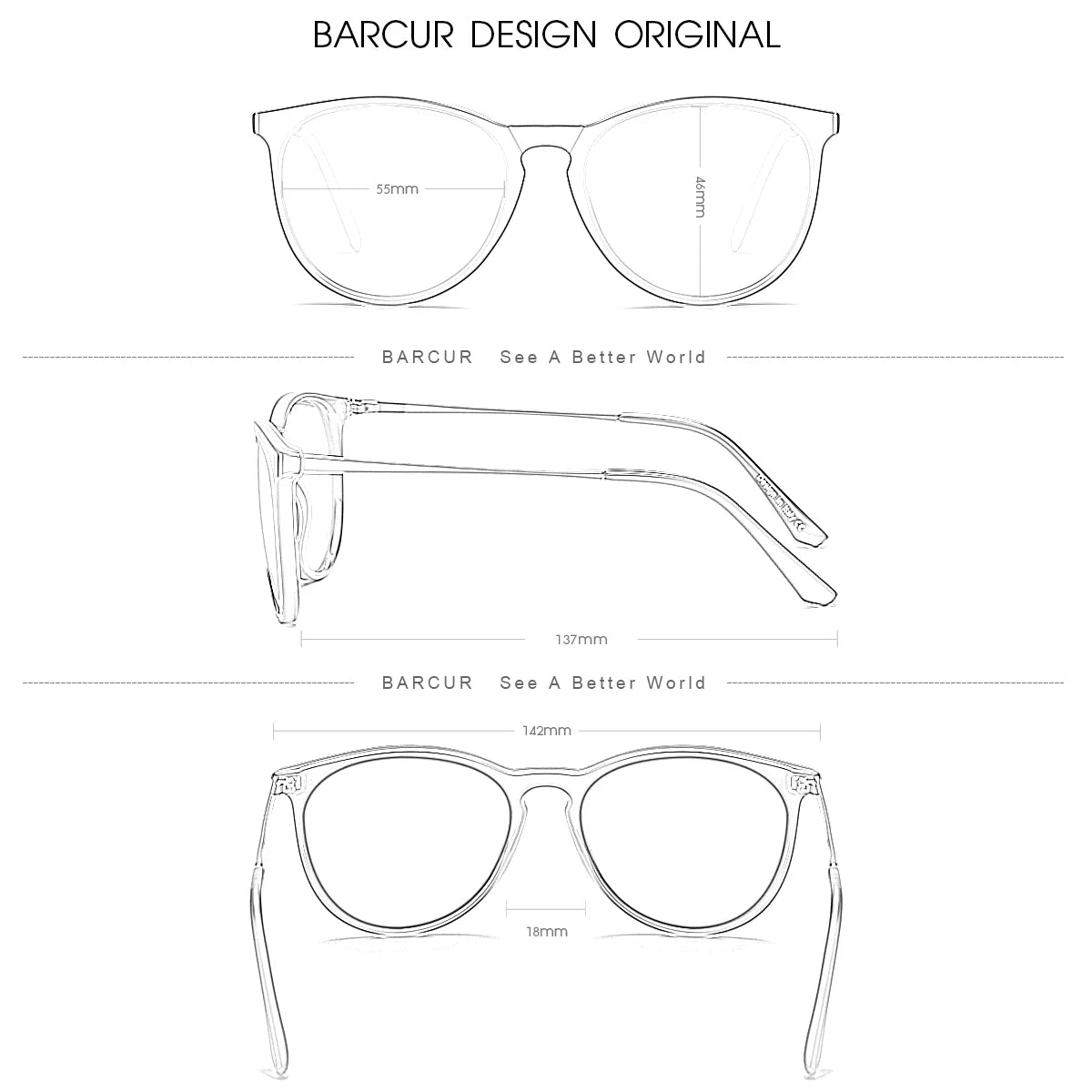 BARCUR Classic Polarized Sunglasses For Both Men Women