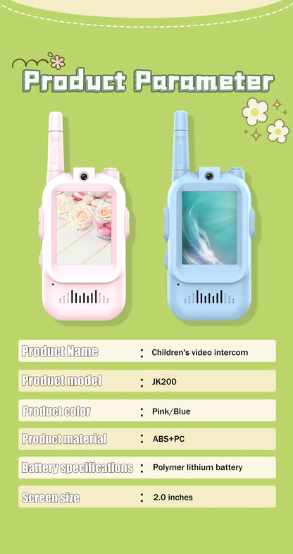 Children's Video Walkie Talkies 2 Pack Rechargeable