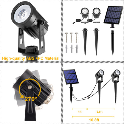 Solar Powered Spotlight IP65 Solar LED Light Outdoor