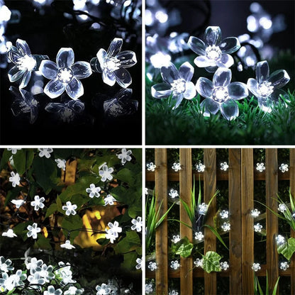 Outdoor Solar Led String Lights Cherry Flowers  Light Strings