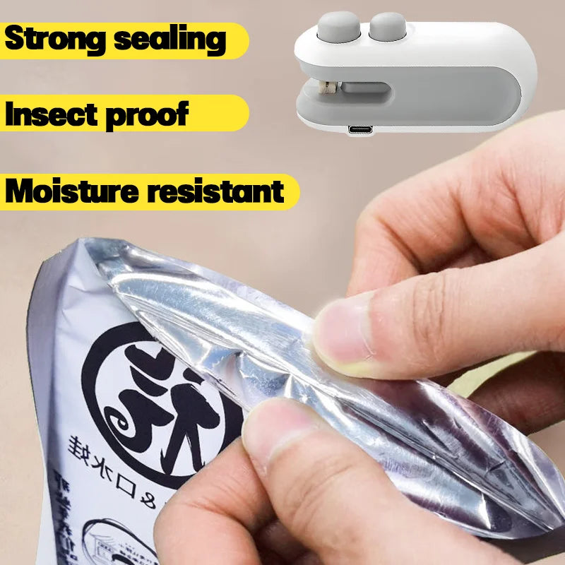 Mini Handheld Plastic Bag Sealer With Built-in Battery Portable