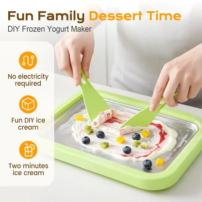 Household Ice Cream Maker Pan with 1 Scraper Instant