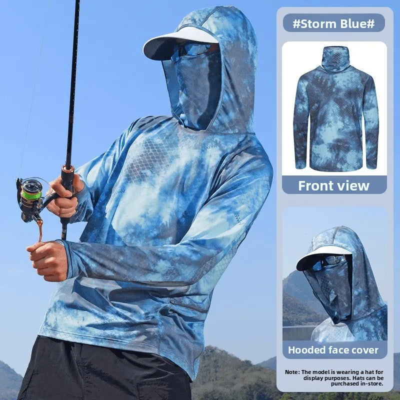 Men's Summer Outdoor Cycling Fiing Sun Protection Ice Silk
