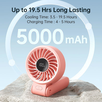 JISULIFE Portable Handheld Fan with LED Display