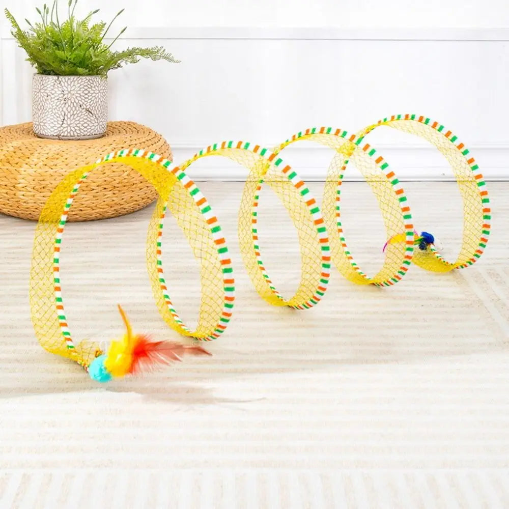 Creative Foldable Cat Coil Tunnel Toys Stretchable