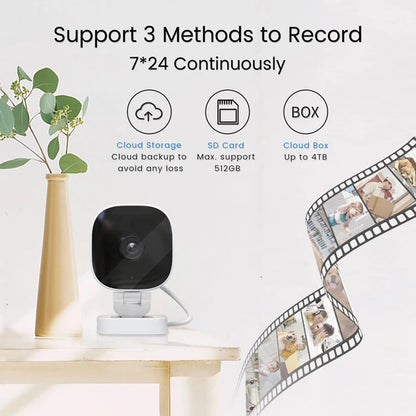 Smart Mini 4K Security Camera Full Color Night Vision