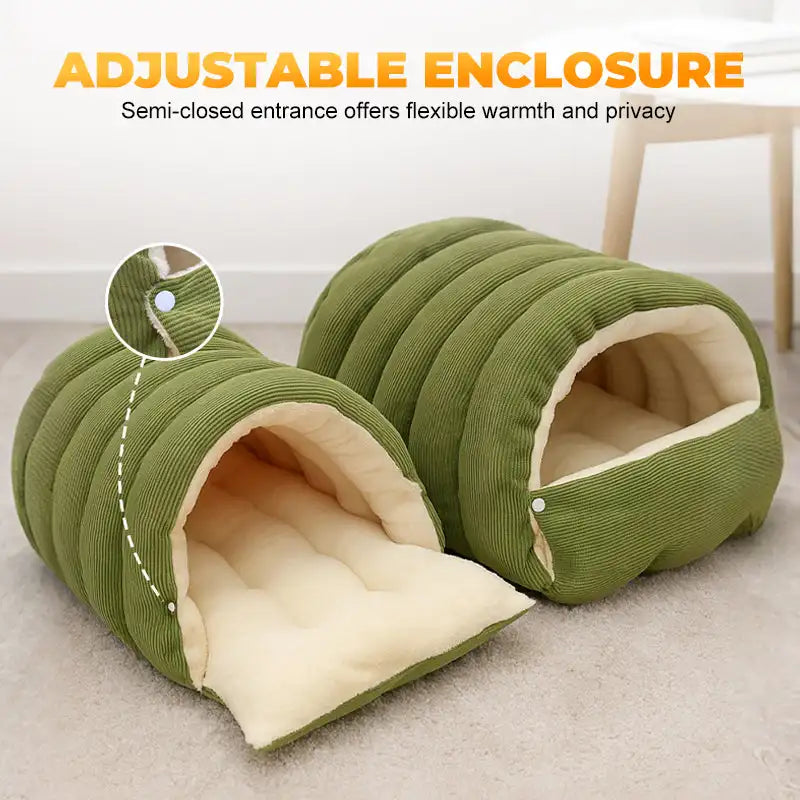 Heated Cat Bed Winter Warm Plush House