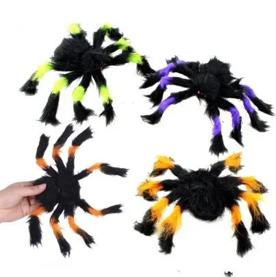 Halloween Plush Simulation Spider Colorful Black Ghost House