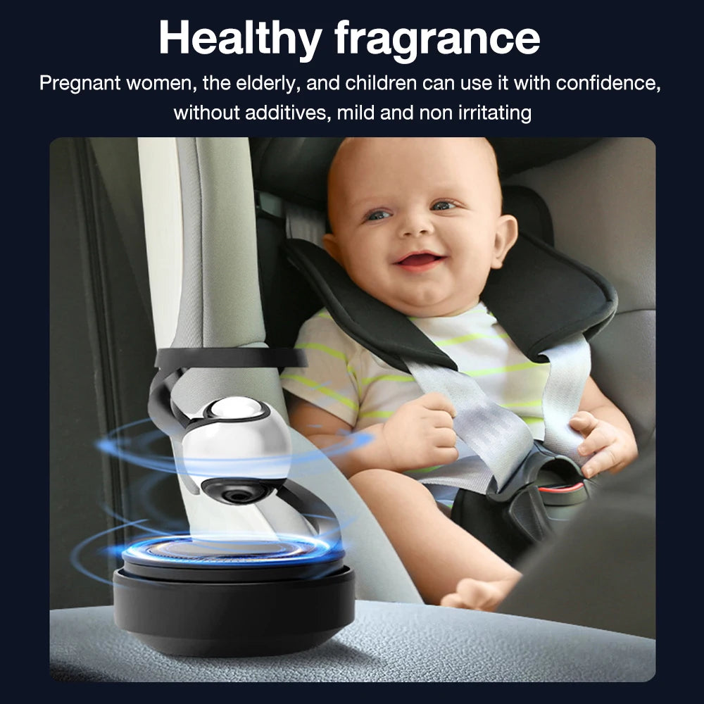 Solar Car Air Freshener Automatic Rotation Dashboard Fragrance