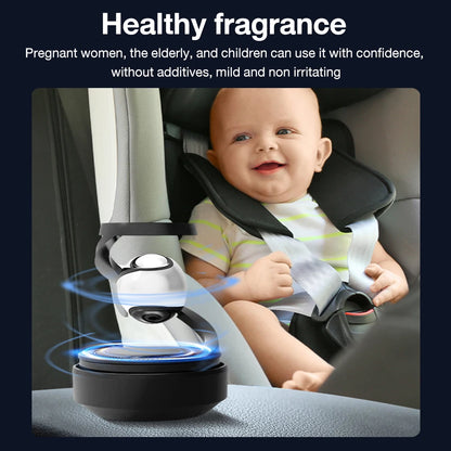 Solar Car Air Freshener Automatic Rotation Dashboard Fragrance