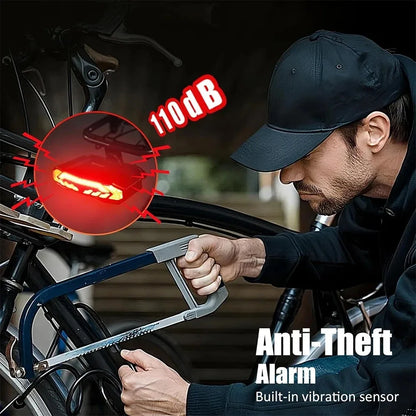 Wireless Bicycle Alarm Rear Tail Light With Turn Signal IP65