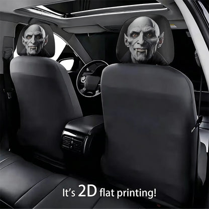 2pcs vampire-themed car headrest covers adding a spooky