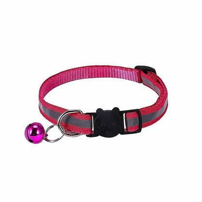 Cartoon Cat Head Reflective Pet Collar Colorful Bell