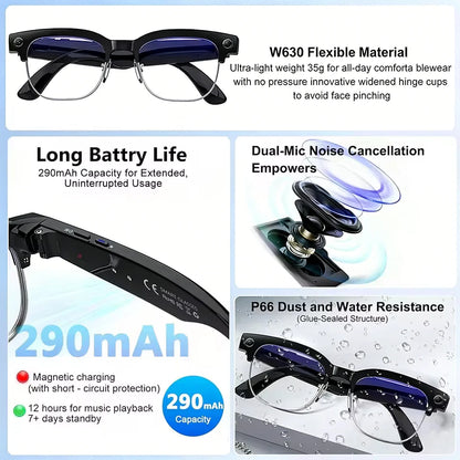 800W Pixel Camera Smart Glasses Men Video Recording AI Photo