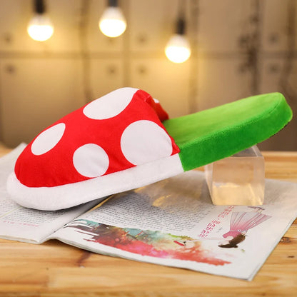 Mushroom Home Slippers Plush Piranha Plant Plush Kids