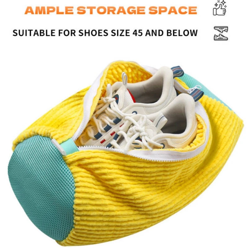 Shoe Washing Machine Bag with Liquid Shoe Brush Set