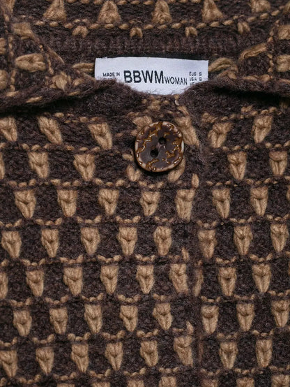 New Autumn Brown Long Sleeve Knitted Cardigans Women