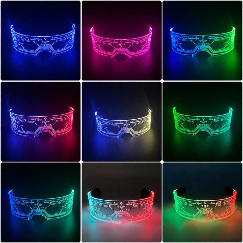 New Acrylic Luminous Glowing Cyberpunk Glasses LED Light