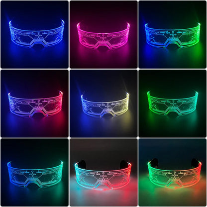 New Acrylic Luminous Glowing Cyberpunk Glasses LED Light