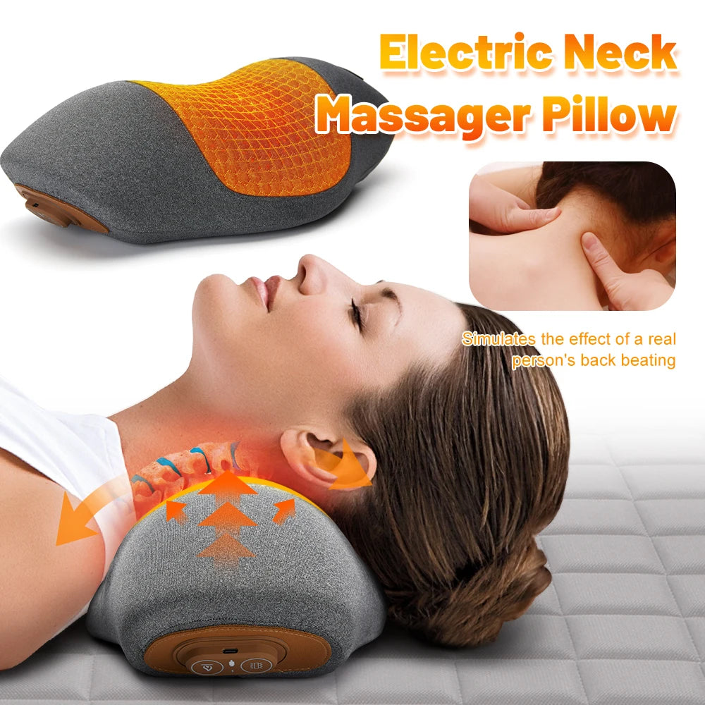Neck Massage Pillow Heating Vibration Neck Massage