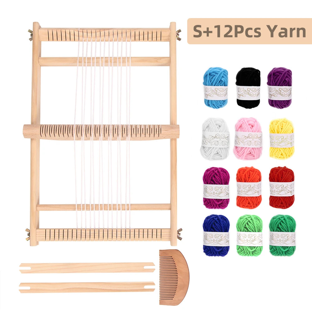 Wood DIY Weaving & Knitting Loom Machine, Wooden Frame