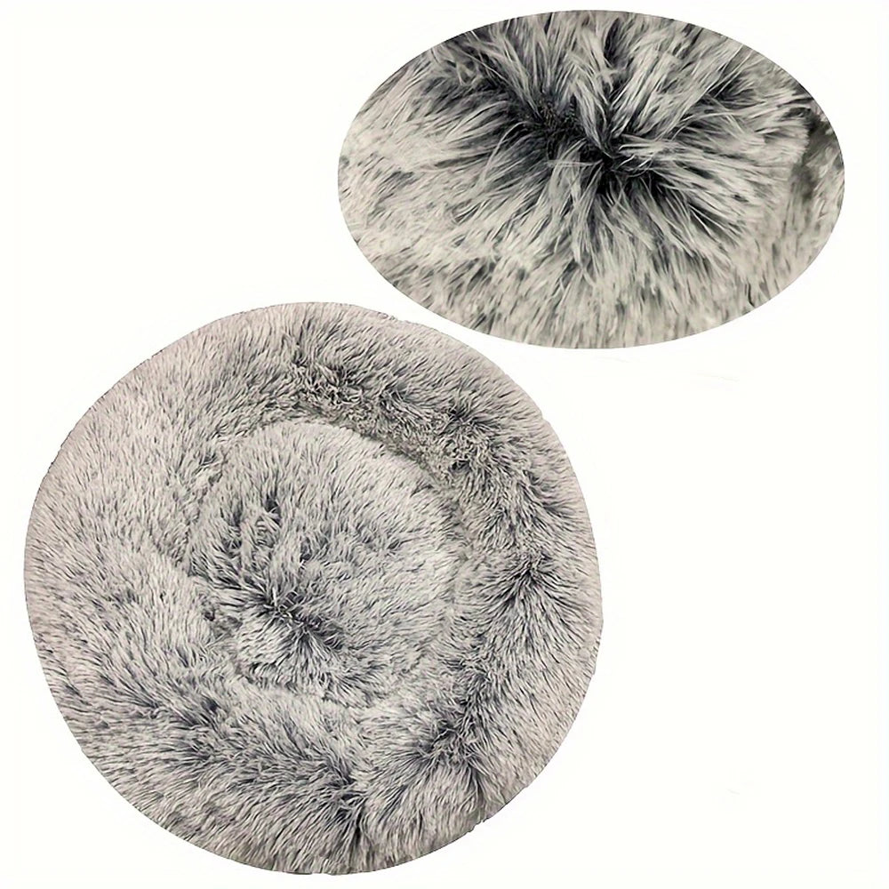 Round Pet Bed for Large Donut Long Plush Bed
