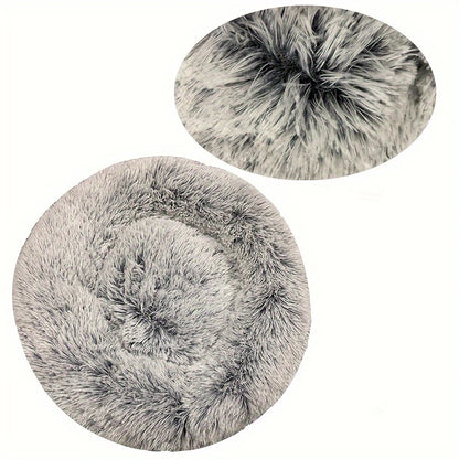Round Pet Bed for Large Donut Long Plush Bed