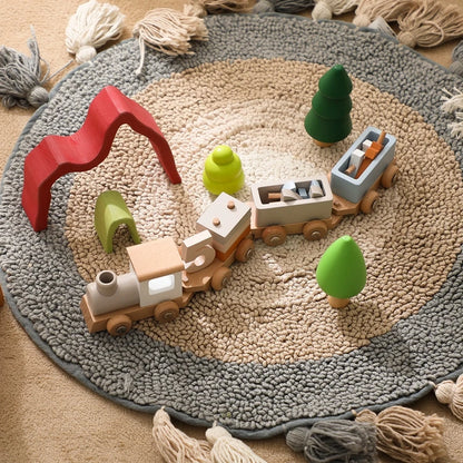 Wooden Birthday Train Toy Simulated Train Toy Model