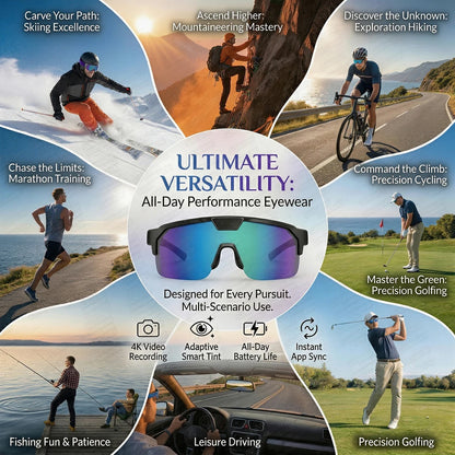 AI Smart Glasses ChatGPT 1200P Camera 30MP Anti-shake