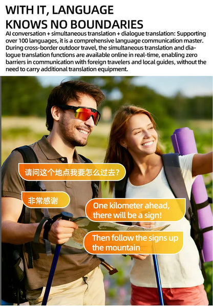 AI Smart Glasses ChatGPT 1200P Camera 30MP Anti-shake