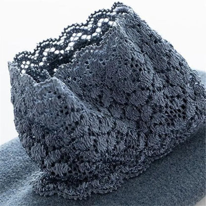 4 Pairs Casual Low Tube Lace Thermal Socks Women