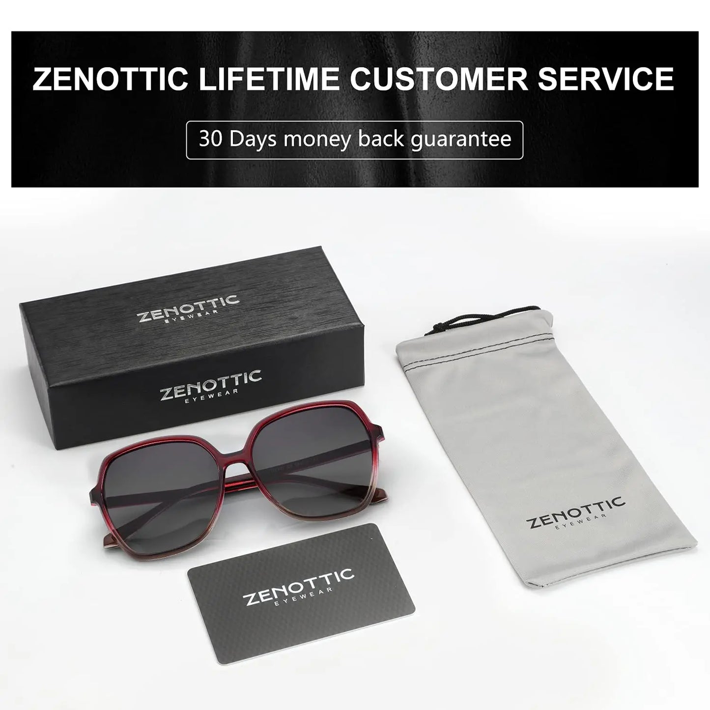 ZENOTTIC Oversized Polarized Sunglasses Big Square Frame