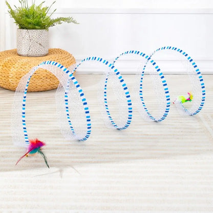 Creative Foldable Cat Coil Tunnel Toys Stretchable