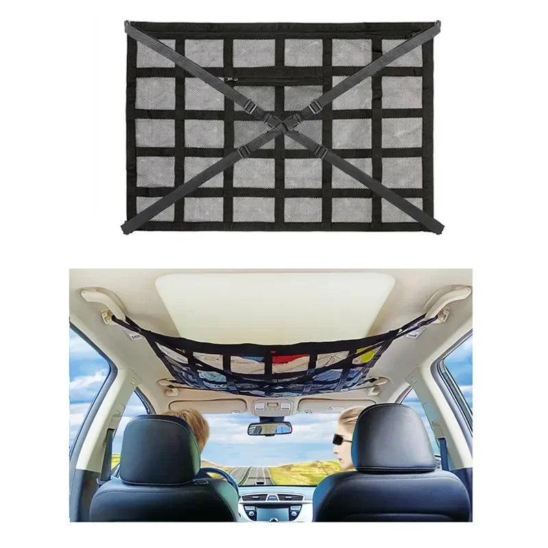 Car Ceiling Storage Net Pocket Auto Stowing Tidying