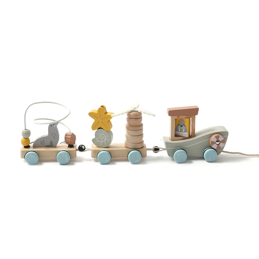Wooden Train Birthday Toy  Montessori Toys Baby Educational Toys