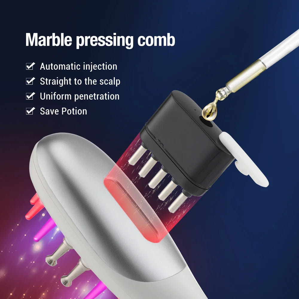 Electric EMS Scalp Massager Comb LED Light Hair Growth