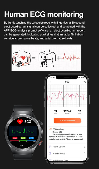 2025New Laser Therapy ECG+PPG Smartwatch For Men Women