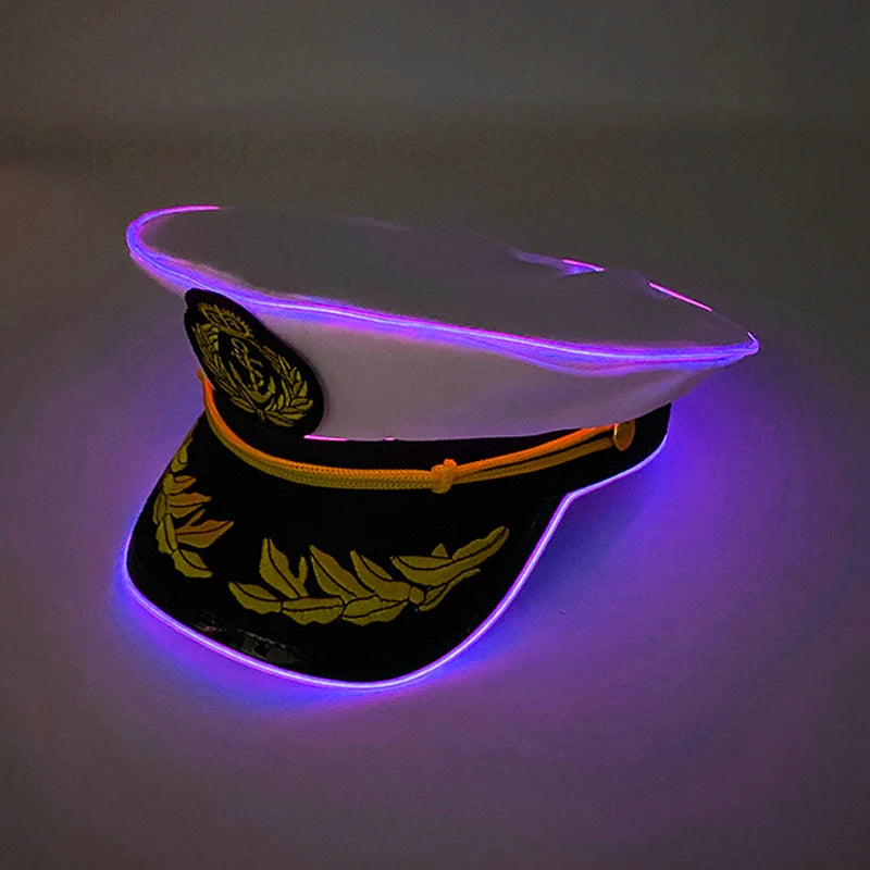 Halloween LED Black Pirate Hat For Adult Pirate Theme Party