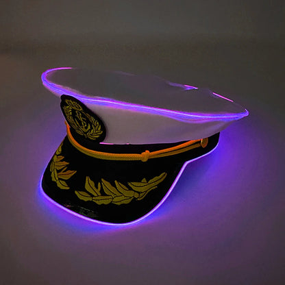 Halloween LED Black Pirate Hat For Adult Pirate Theme Party