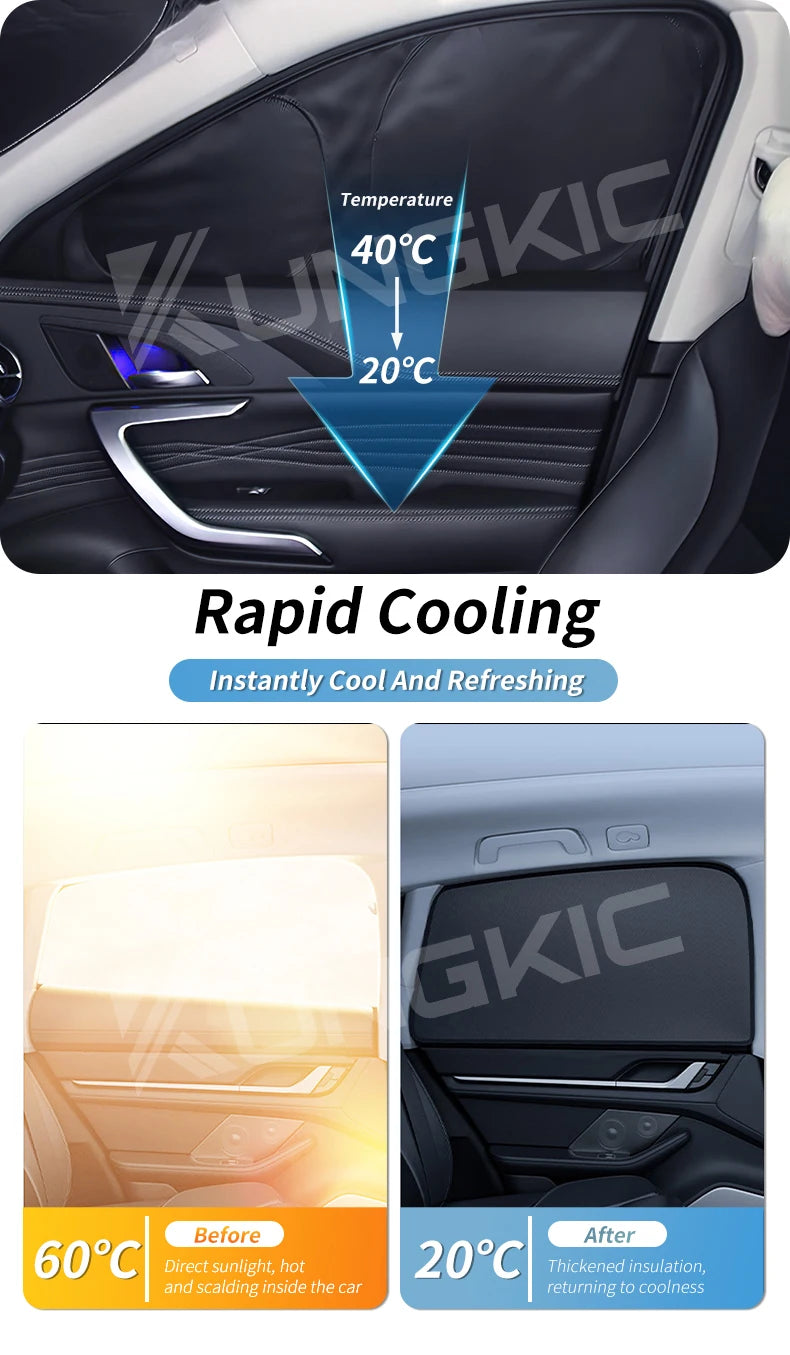 Magnetic Car Sunshade For Fiat Front Windshield Curtain