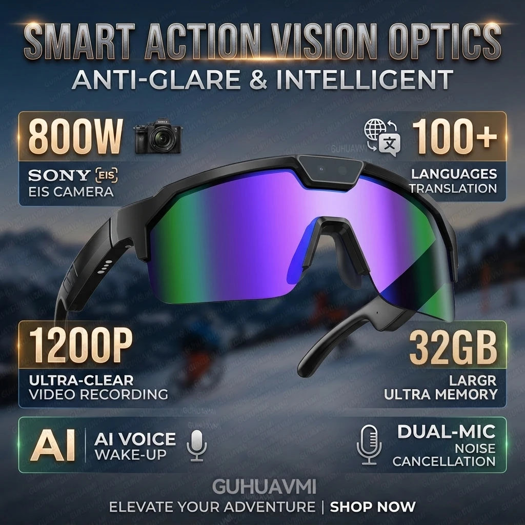 AI Smart Glasses ChatGPT 1200P Camera 30MP Anti-shake