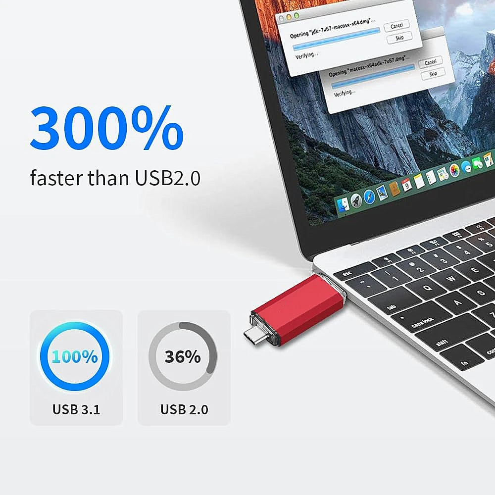 2TB OTG USB Flash Drive USB 3.0 Type C Memory Stick