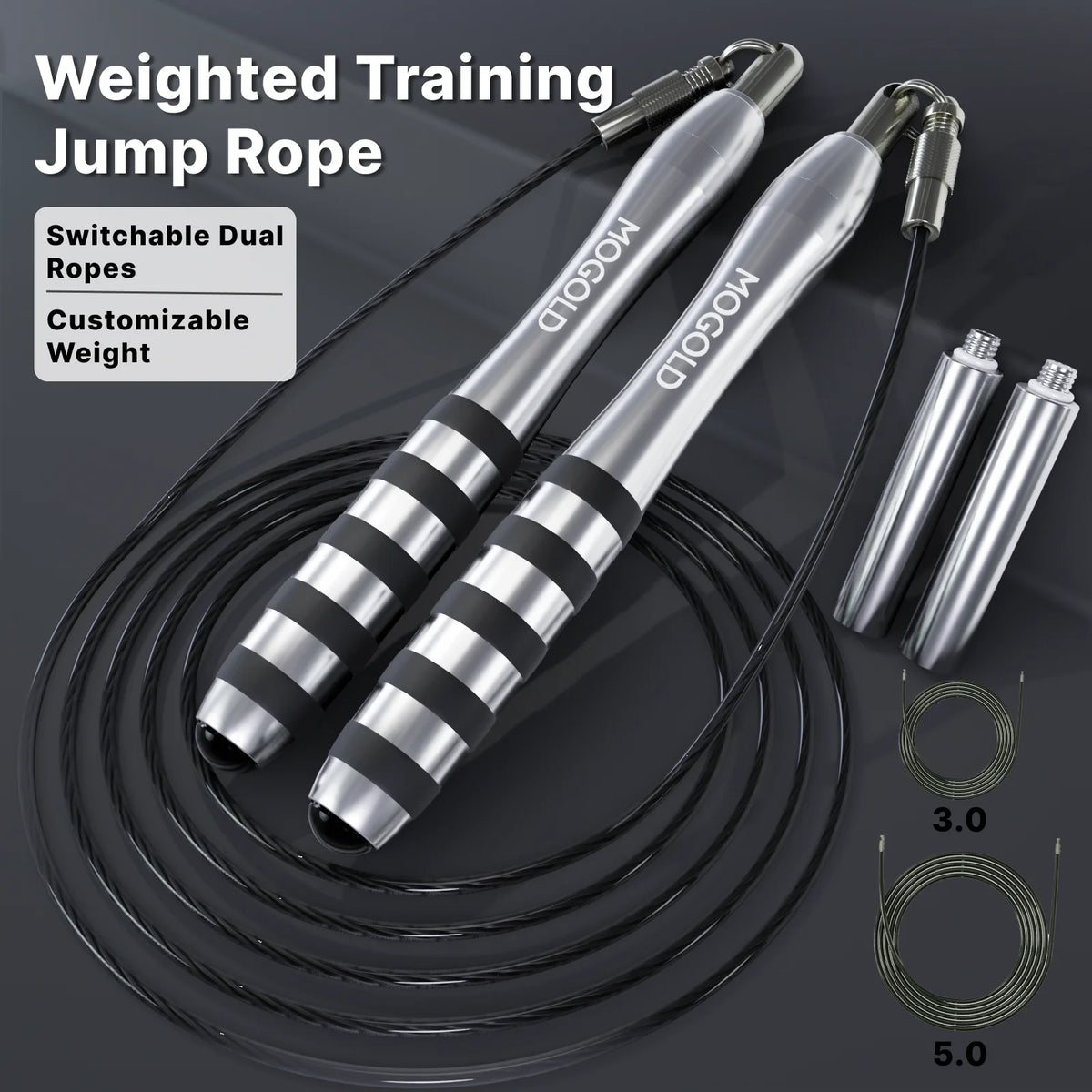 Jump Rope Metal Wire Non-slip Handles Fitness