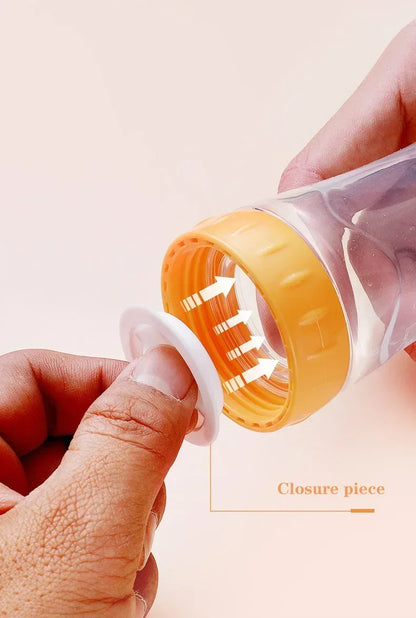 Safe Useful Silicone Baby Bottle with Spoon Food Supplement